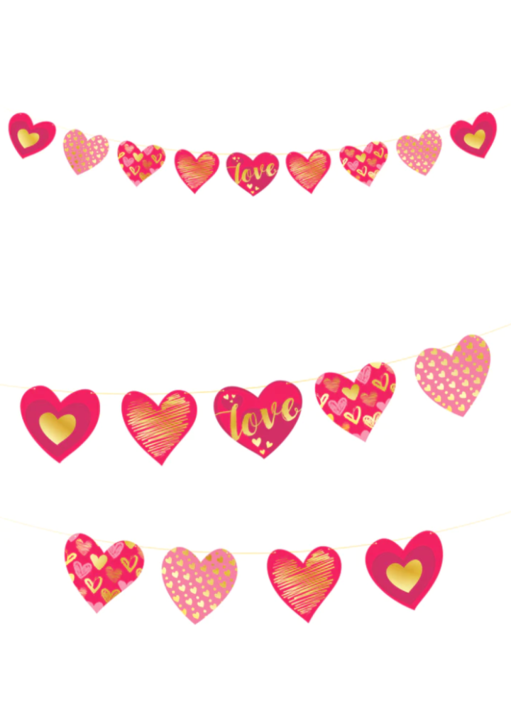 Girlanda papierowa LOVE serca